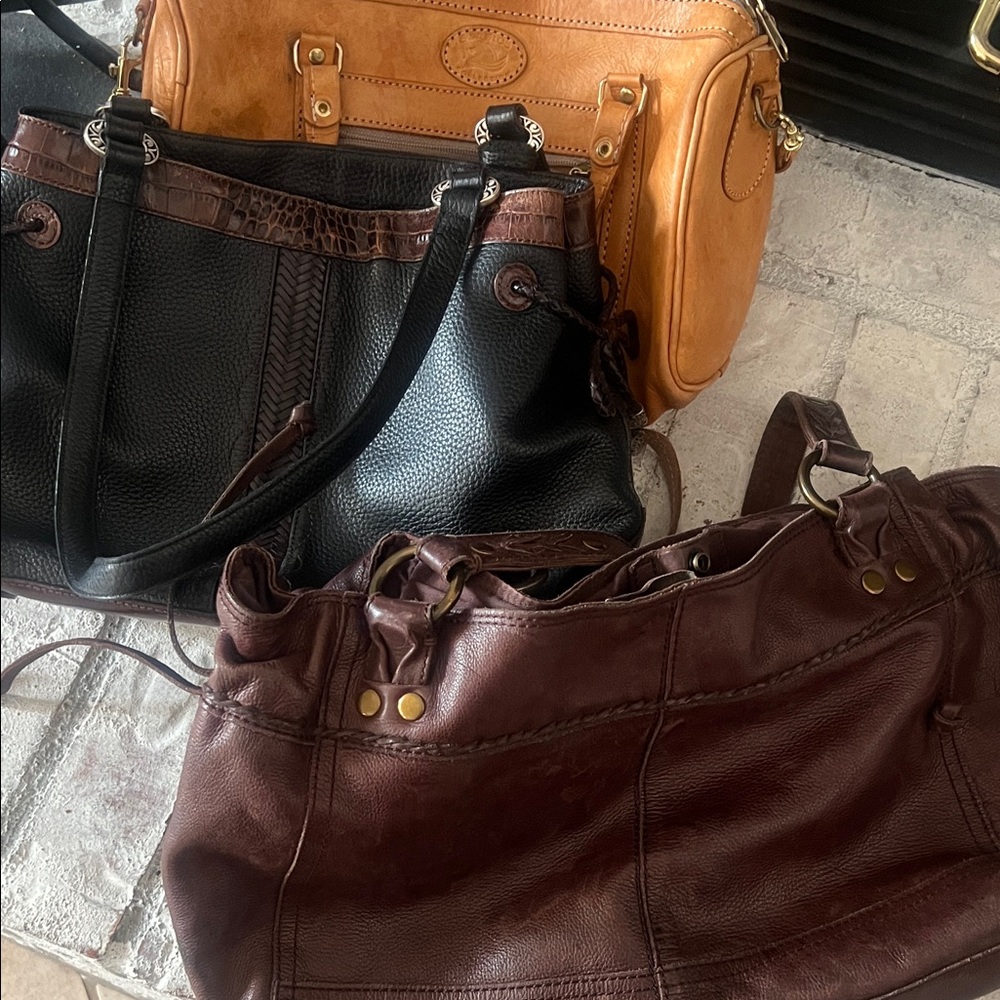 Last chance firm price Brighton, Lucky and Sergio’s Black/ Brown Leather Bags